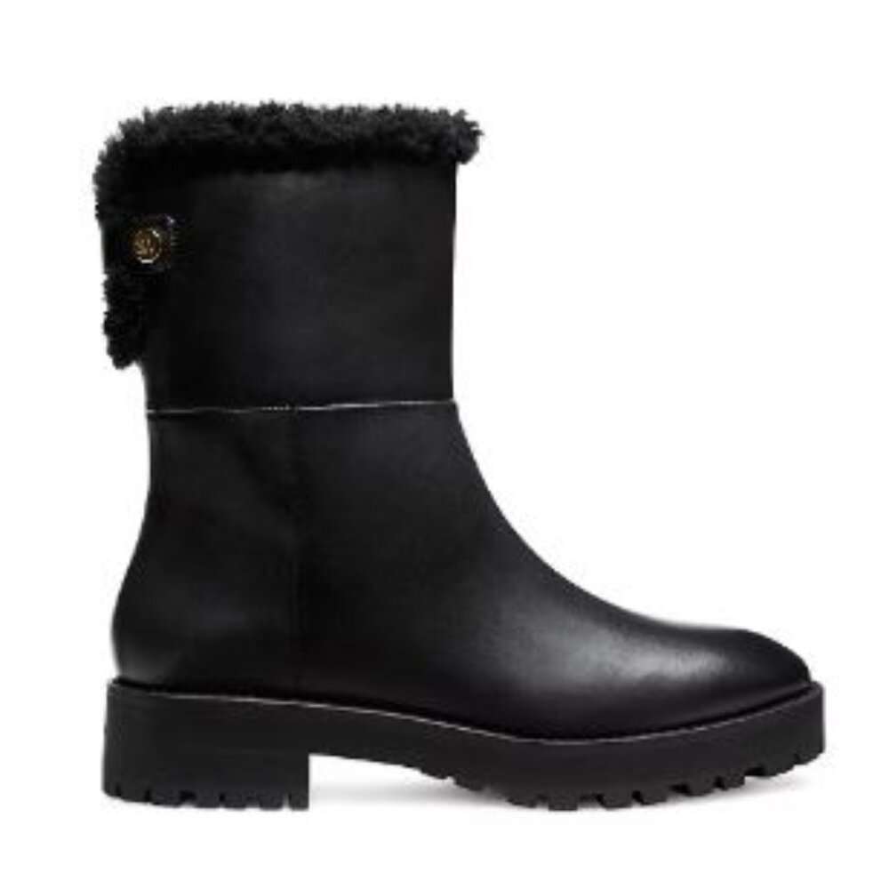 Brand New NIB Stuart Weitzman Brown Leather Shearling Cooper Chill Boot Size 9